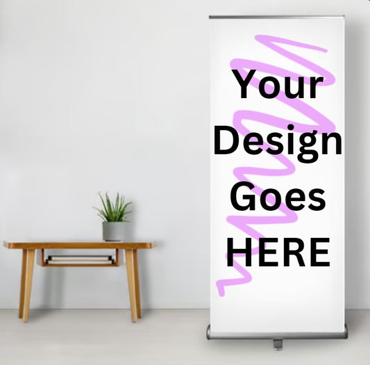 Retractable Banner 33" by 79" (includes a stand, banner, and bag) ||  Offering 2 times {Design Feedback}